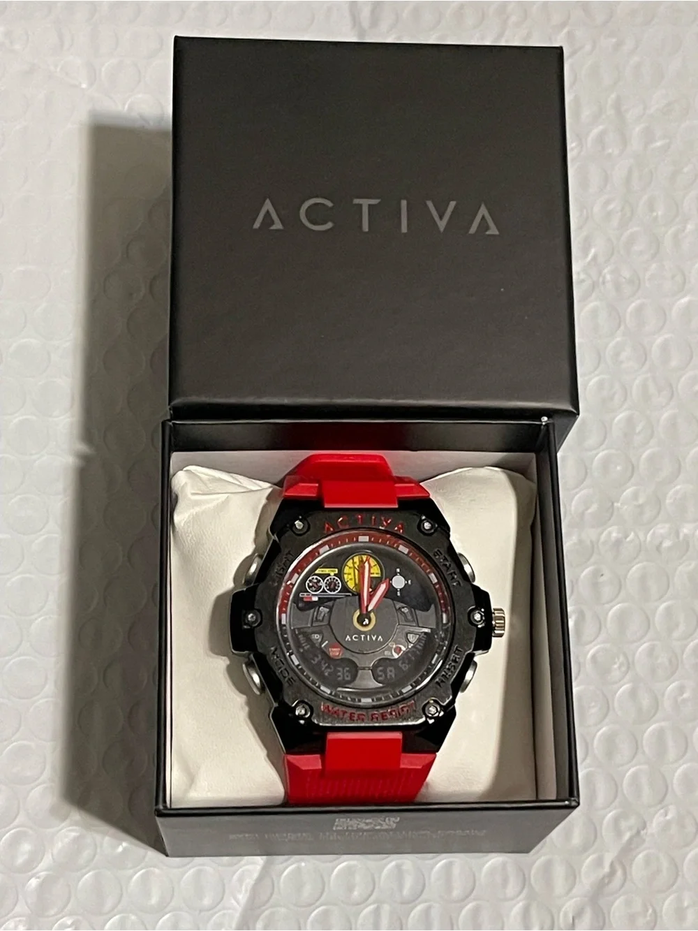 Activa X Invicta Analog & Digital Men's Watch - 55mm, Red & Black